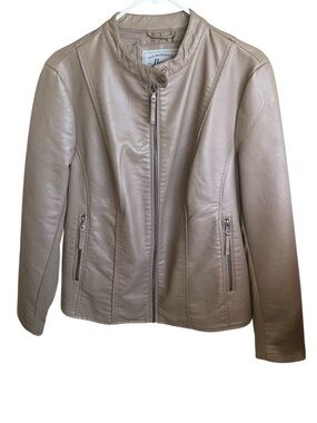 G.H. Bass & Co. Taupe Leather Zip-Front Jacket